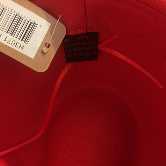 Red Wide Brim Fendora Hat - Picture 8 of 9